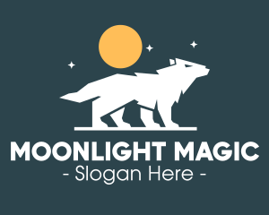 Night Wolf Howl logo design