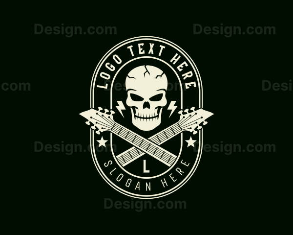 Skull Rockstar Guitar Logo