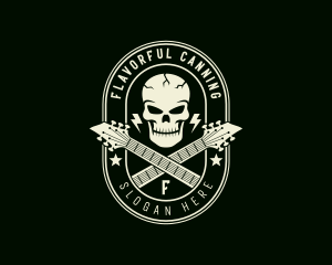 Skull Rockstar Guitar Logo