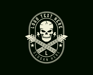 Skull Rockstar Guitar Logo