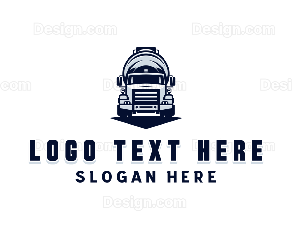 Concrete Mixer Truck Construction Logo