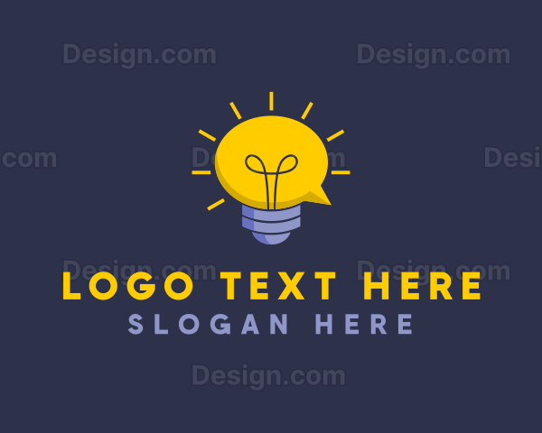 Lightbulb Idea Chat Logo