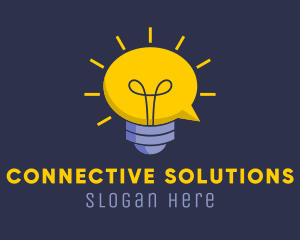 Lightbulb Idea Communication logo design