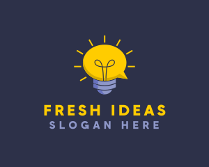 Lightbulb Idea Communication logo design