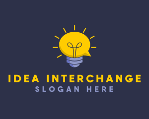 Lightbulb Idea Communication logo design