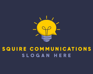 Lightbulb Idea Communication logo design