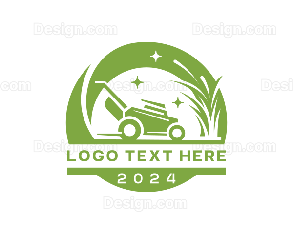 Grass Lawn Care Mower Logo