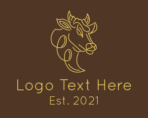 Minimalist Cowhead Bull logo
