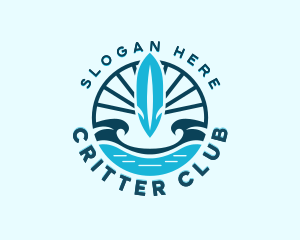 Surfboard Surfing Wave logo design