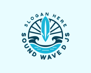 Surfboard Surfing Wave logo design