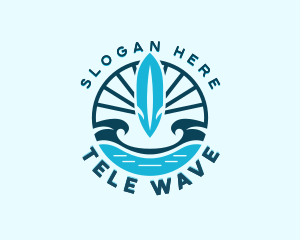 Surfboard Surfing Wave logo design