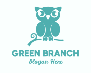 Teal Owl Branch logo design