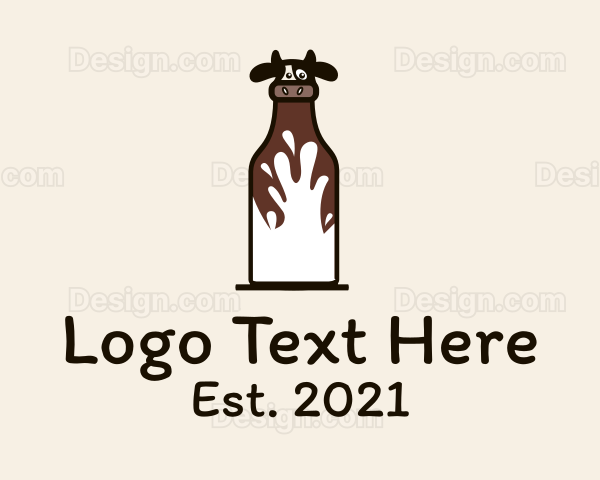 Cow Milk Bottle Logo