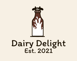 Cow Milk Bottle logo design
