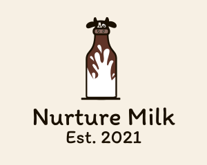 Cow Milk Bottle logo design