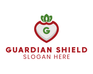 Strawberry Shield Fruit logo design