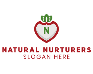 Strawberry Shield Fruit logo design