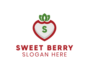 Strawberry Shield Fruit logo design