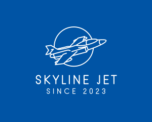 Jet Aircraft Outline logo