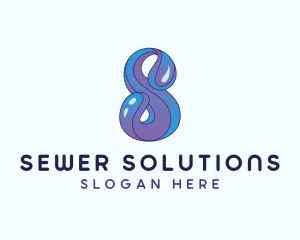 Aqua Water Letter S logo design