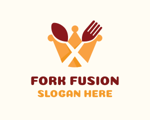 Crown Restaurant Spoon & Fork logo design