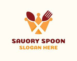 Crown Restaurant Spoon & Fork logo design