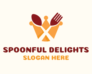 Crown Restaurant Spoon & Fork logo design