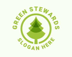 Green Pine Tree Farm logo design