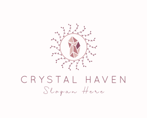 Crystal Gem Wreath logo design