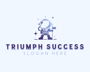 Astronaut Flag Star logo design