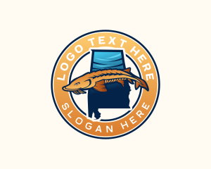 Alabama Sturgeon Fish logo