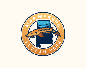 Alabama Sturgeon Fish logo design