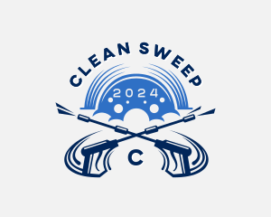 Cleaning Sanitation Power Washer logo design