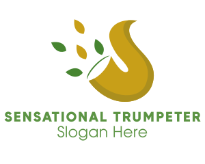 Trumpet Leaves Music logo design