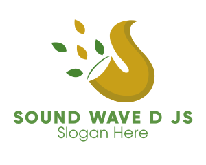 Trumpet Leaves Music logo design