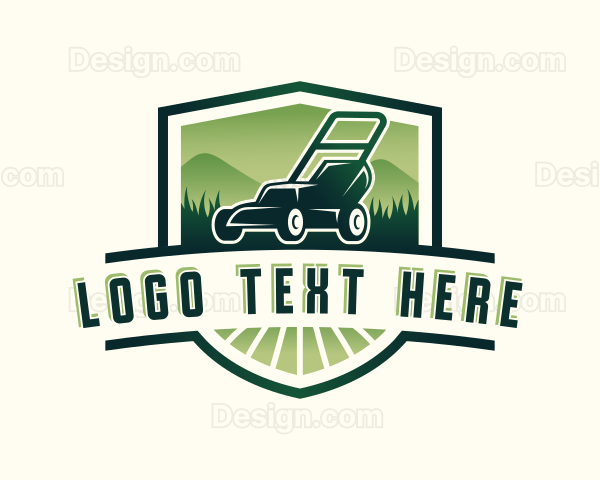 Mower Gardener Landscaping Logo