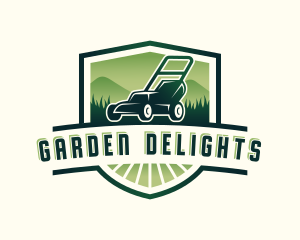 Mower Gardener Landscaping logo design