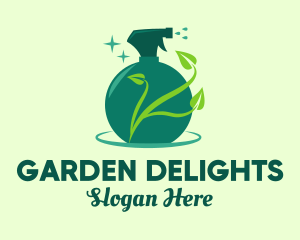 Green Natural Gardening Spray logo design