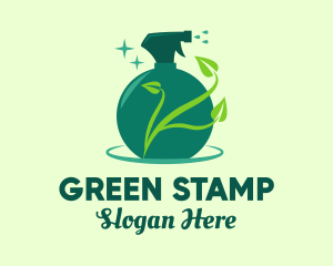 Green Natural Gardening Spray logo design