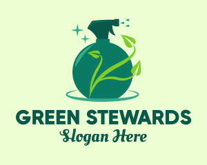 Green Natural Gardening Spray logo design