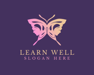 Woman Butterfly Wellness logo design