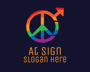 Colorful Peace Sign logo design