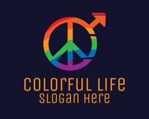 Colorful Peace Sign logo design