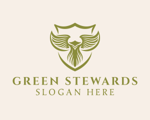 Green Security Eagle  logo design