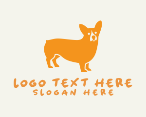 Orange Corgi Dog logo