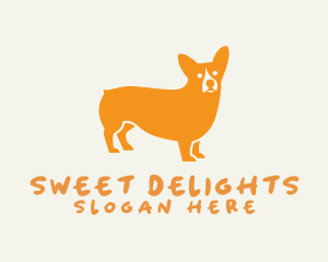 Orange Corgi Dog Logo