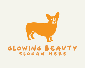 Orange Corgi Dog logo