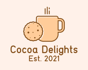 Cookie Coffee Cup logo design