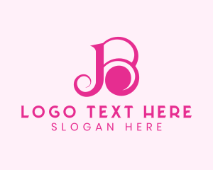 Pink Swirl Letter B logo