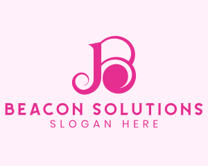 Pink Swirl Letter B logo design